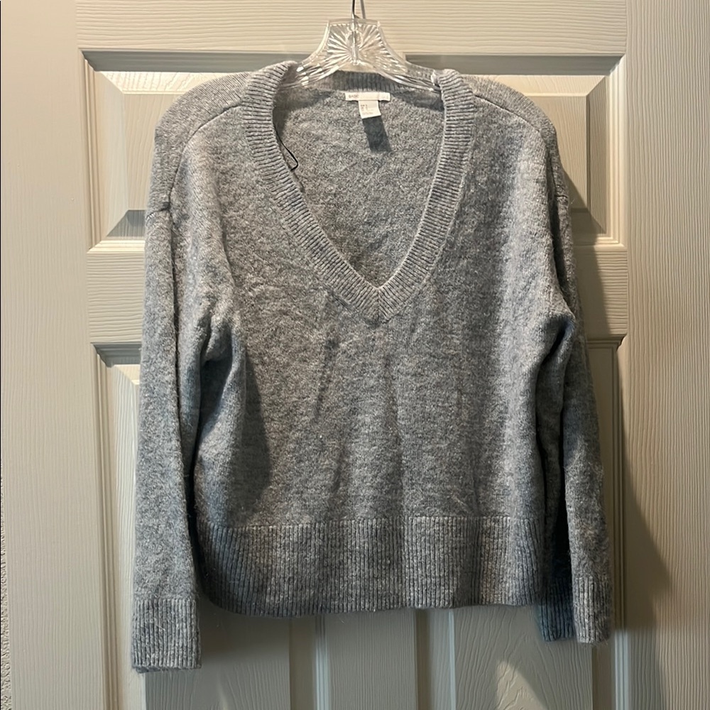 Gray V-Neck Women's Sweater